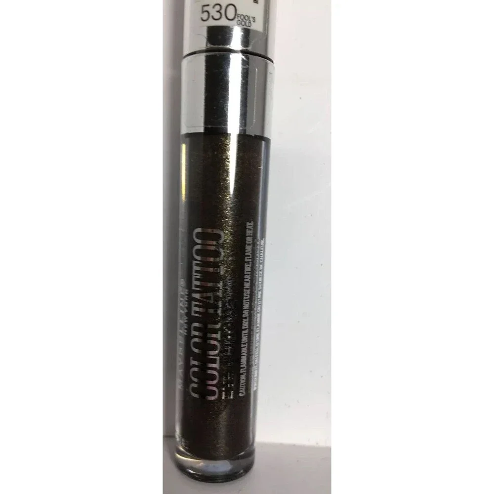 Maybelline Color Tattoo Eye Chrome Eyeshadow 530 Fools Gold .11 fl oz New